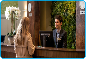 Hotel reception desk